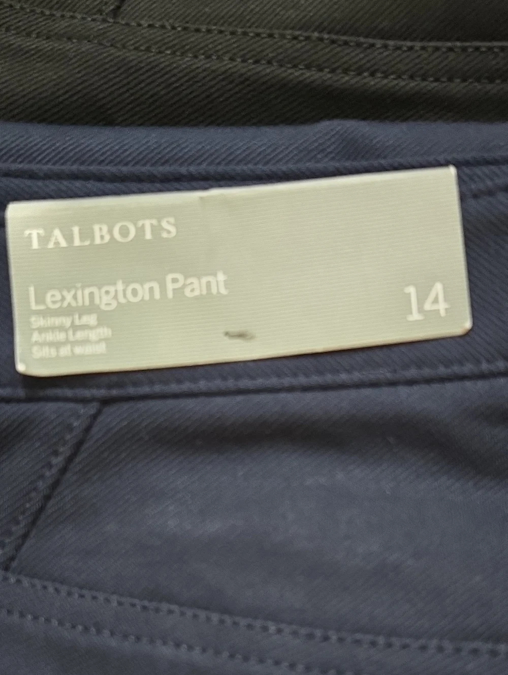 Talbots Bundle Of 2 Navy And Black Ankle Ponte Slim Pants/ Size 14 Stretch/NWT - Picture 5 of 10